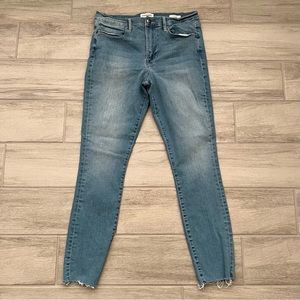 Frame Le High Skinny Jeans Raw Hem Europa